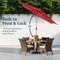 Best Choice Products 10ft Outdoor Woodgrain Pattern Steel Market Patio Umbrella w/ Crank, Tilt